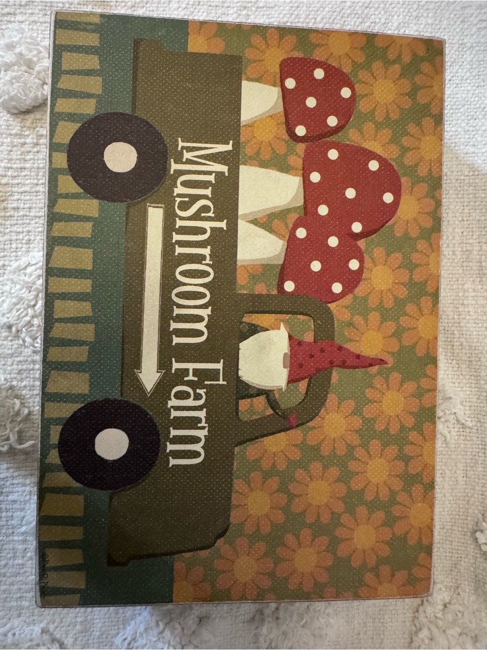 Primitives by Kathy Mushroom Gnome wood box sign